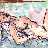 Natalie - Print of Pen and Ink Artistic Nude, 7in x 9in