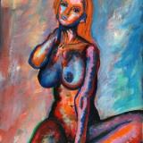 Rainbow Goddess 14-005 - acrylic painting on canvas, 24in x 36in