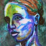 Rainbow Goddess 16-009 - acrylic painting on canvas, 24in x 36in