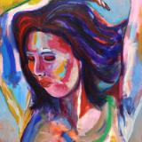 Rainbow Goddess 14-018 - acrylic painting on canvas, 24in x 36in