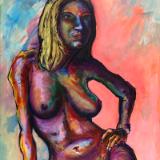 Rainbow Goddess 14-012 - acrylic painting on canvas, 24in x 36in