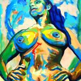 Rainbow Goddess 15-013 - acrylic painting on canvas, 24in x 36in