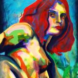 Rainbow Goddess 15-009 - acrylic painting on canvas, 24in x 36in