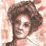Augusta - Print of Pen and Ink Victorian Portrait, 7in x 9in