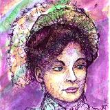 Francisca - Print of Pen and Ink Victorian Portrait, 7in x 9in