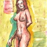 Eleanor - Print of Pen and Ink Artistic Nude, 7in x 9in