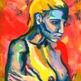 Rainbow Goddess 15-012 - acrylic painting on canvas, 24in x 36in