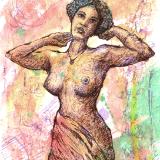 Fosetta - Print of Pen and Ink French Nude, 7in x 9in