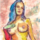 Marija - Print of Pen and Ink Artistic Nude, 7in x 9in
